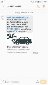 MMS text marketing for injury leads