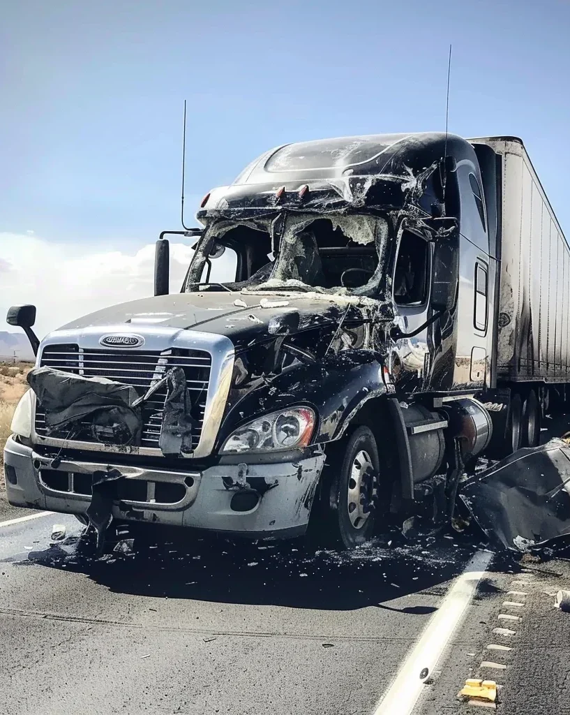 Truck accident scene, worried people. Intake agent ready to assist, personal injury leads and personal injury lead generation.